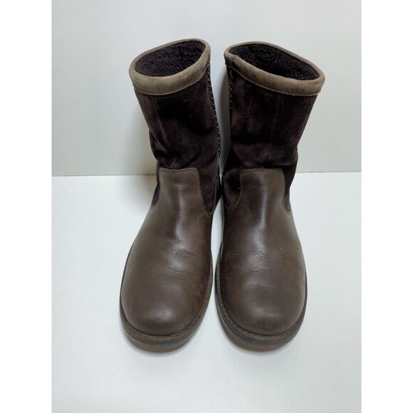 UGG Brown Leather Suede Waterproof Wool Lined Boots Men’s Sz 9.5 1007796 - Picture 1 of 8